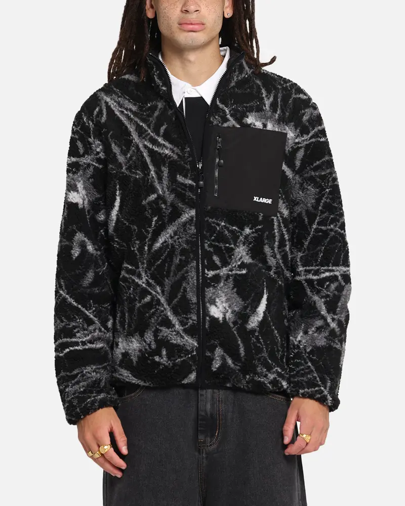 X-Large Camo Reversible Sherpa Jacket Black 1