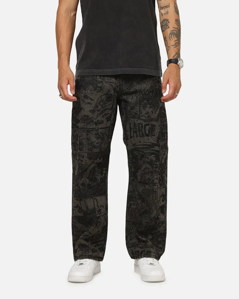 X-Large Comic Denim Pants Black 1