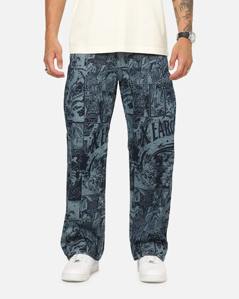 X-Large Comic Denim Pants Indigo 1