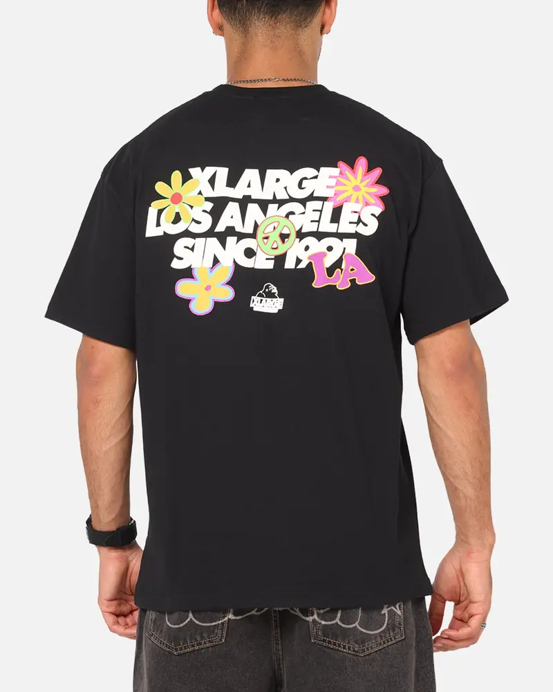 X-Large Flowers T-Shirt Black 1