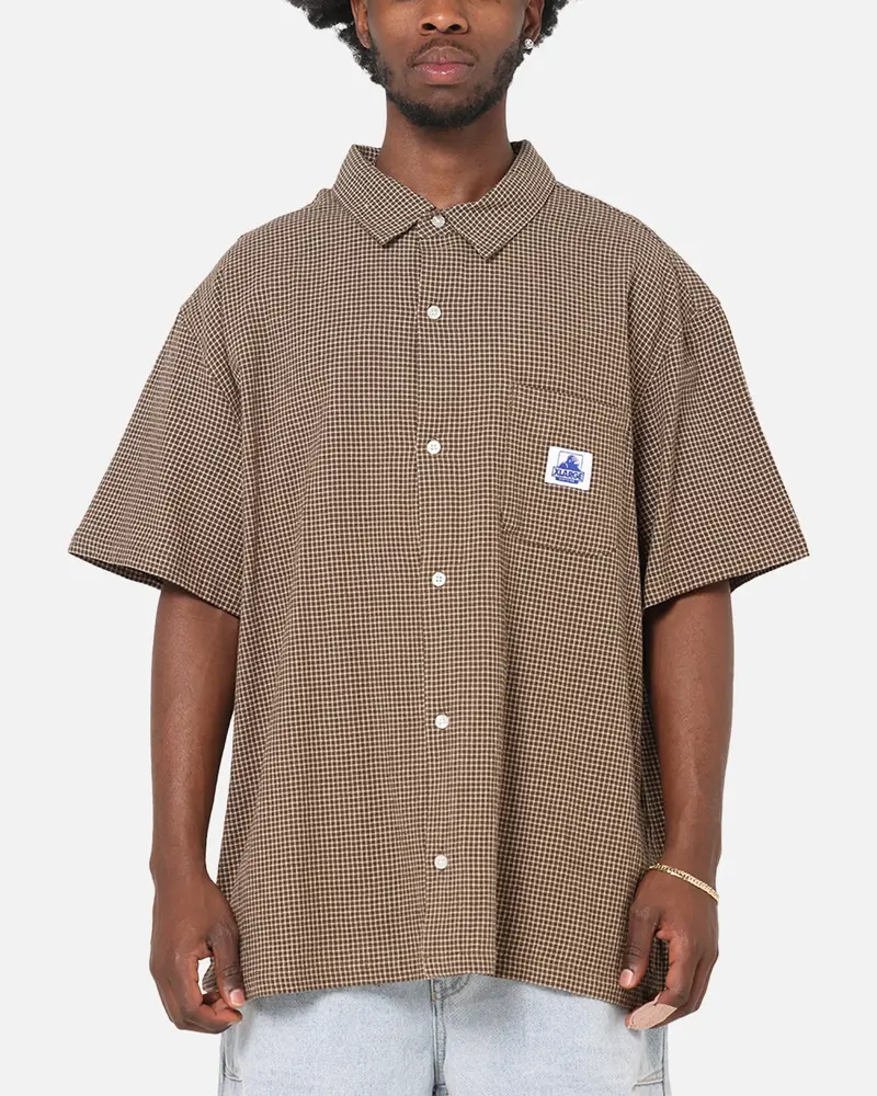 X-Large Liam Button Up Shirt Brown 1