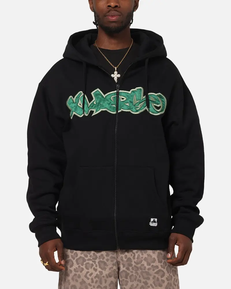 X-Large Mark Zip Through Hoodie Black 1