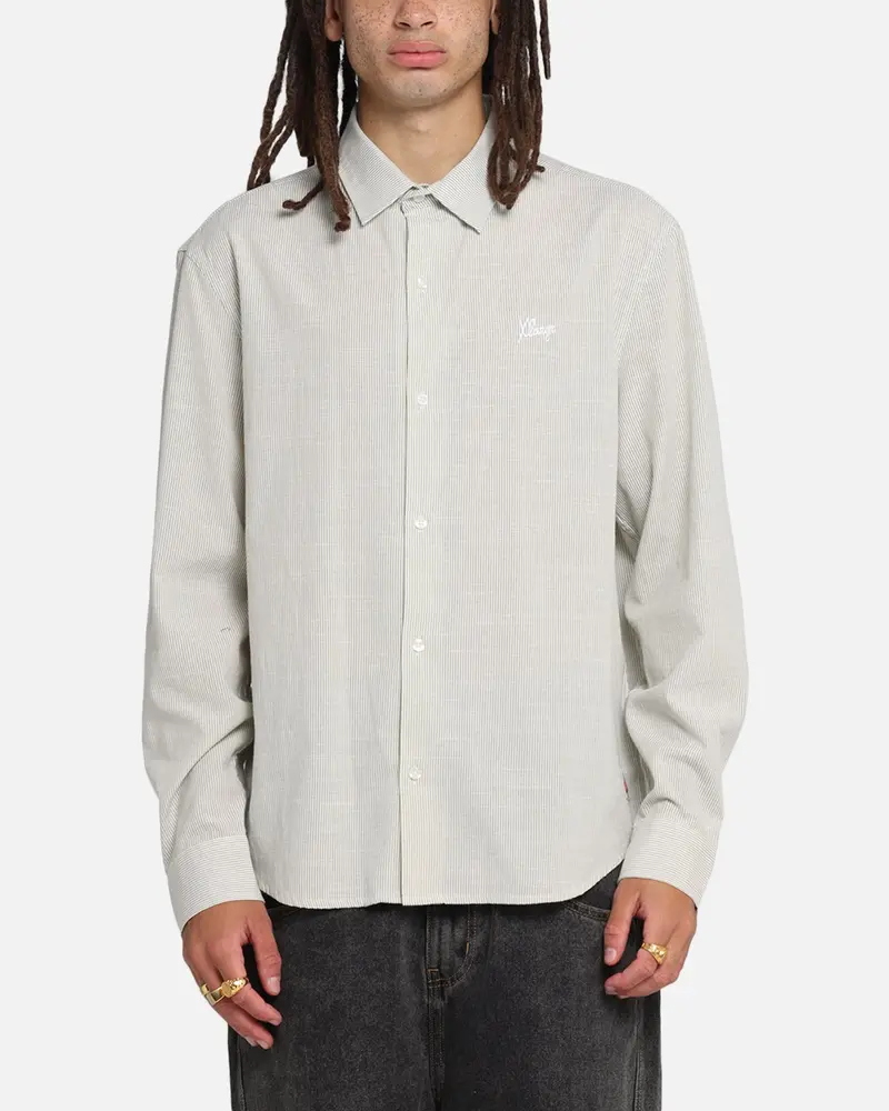 X-Large Oxford Script Button Up Shirt Olive 1