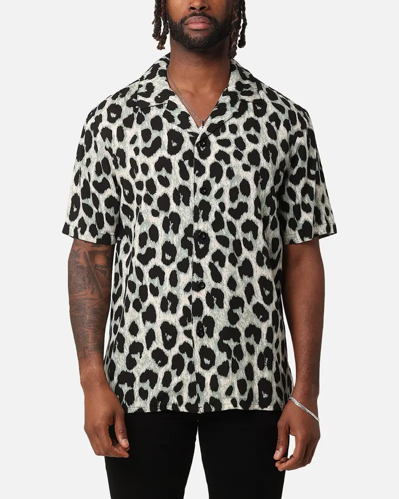 Xxiii Animal Button Up Shirt Green 1