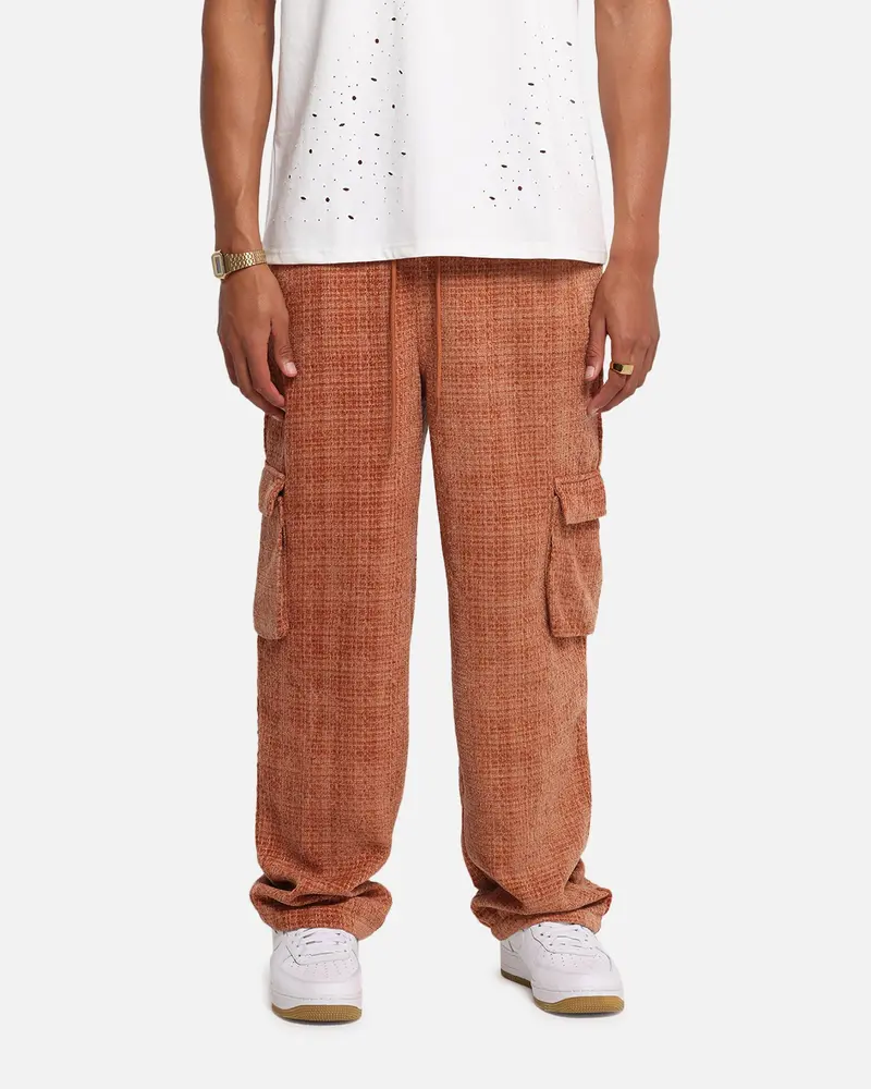 Xxiii Boucle Tweed Cargo Pants Rust 1