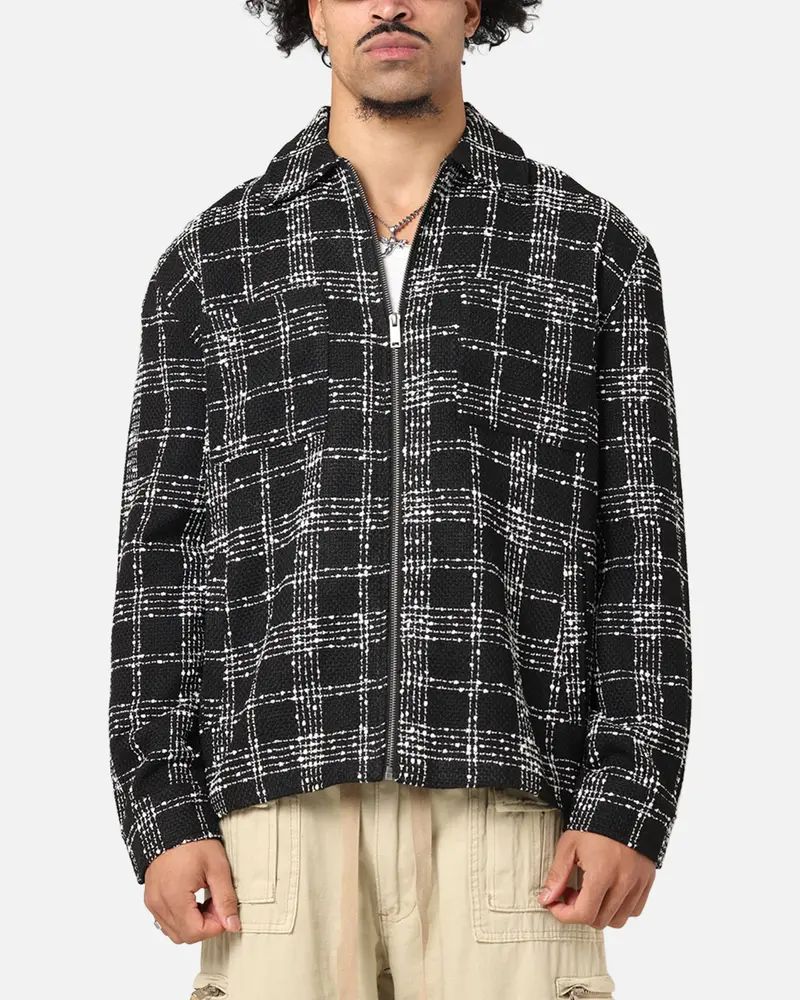 Xxiii Boucle Tweed Zip Jacket Black/White 1