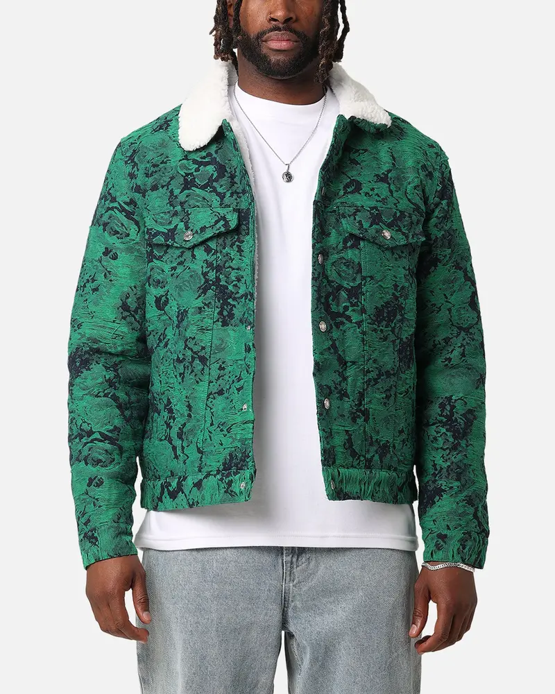 Xxiii Chelsea Jacquard Sherpa Jacket Green/Blue 1