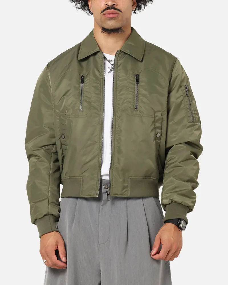 Xxiii Collared Bomber Jacket Khaki 1