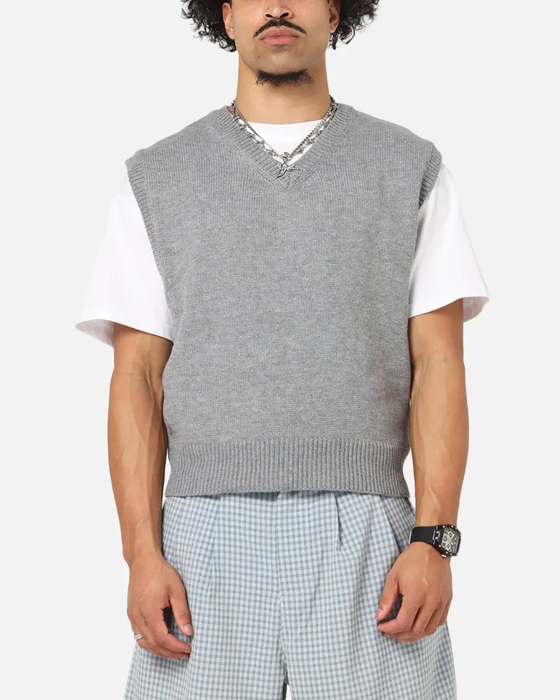 Xxiii Cropped Sweater Vest Grey 1