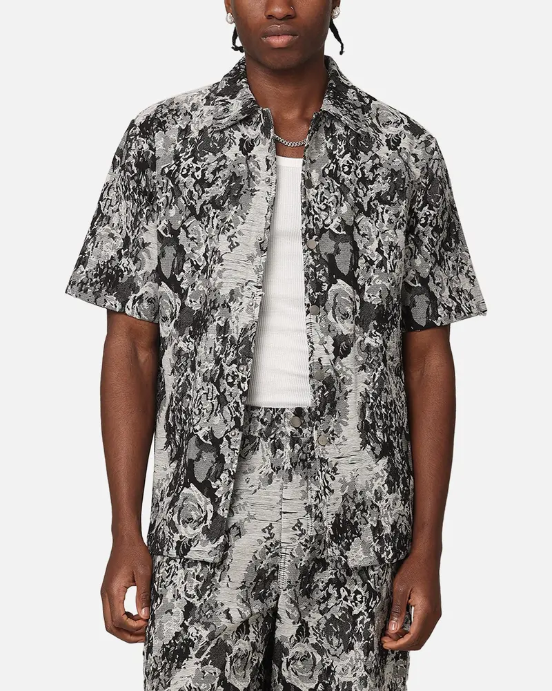 Xxiii Denim Jacquard Button Up Shirt Black Denim 1
