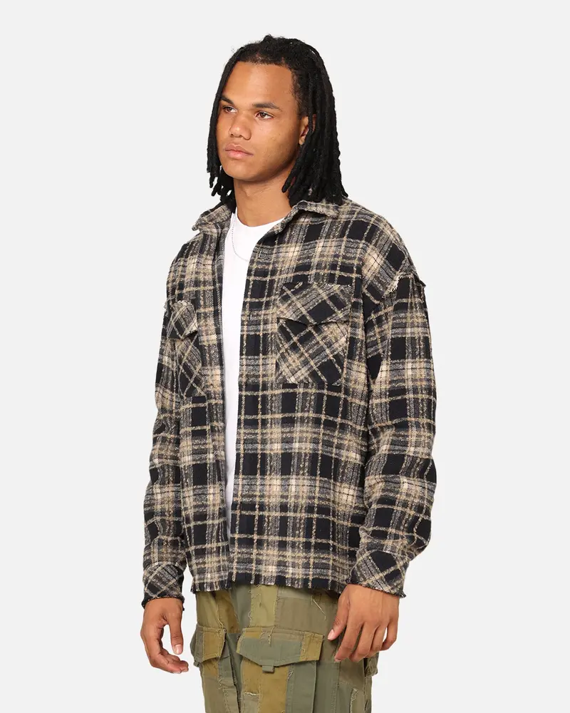 Xxiii Distressed Flannel Jacket Navy/Cream 1