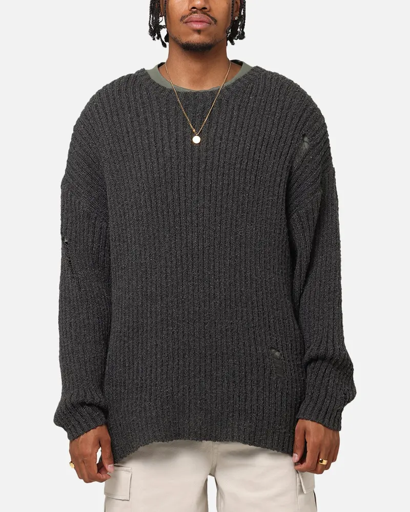 Xxiii Distressed Sweater Charcoal 1