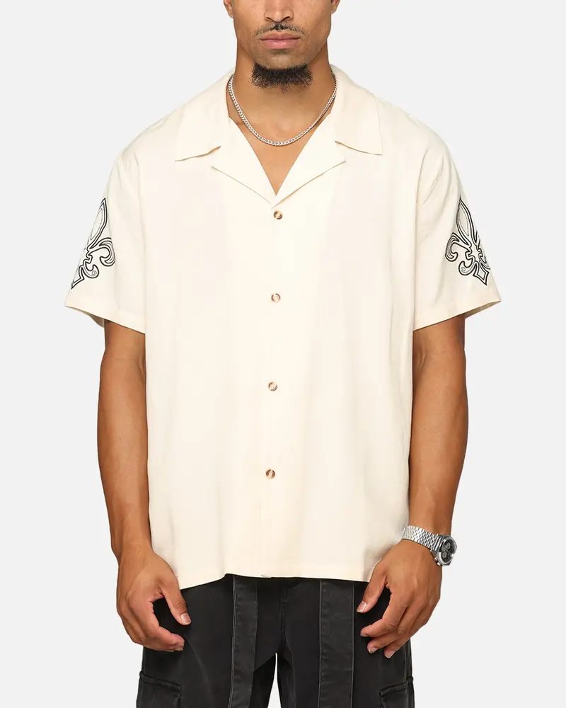 Xxiii Fleur Linen Button Up Shirt Off White 1