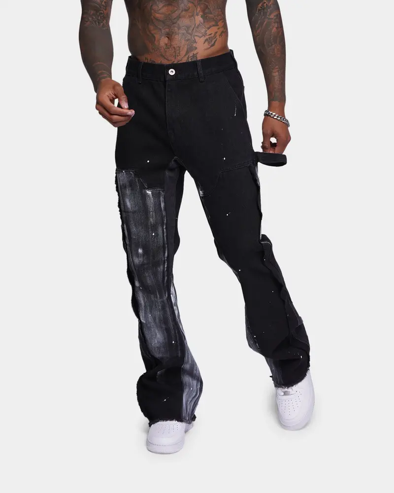 Xxiii Frayed Seam Jeans Black 1