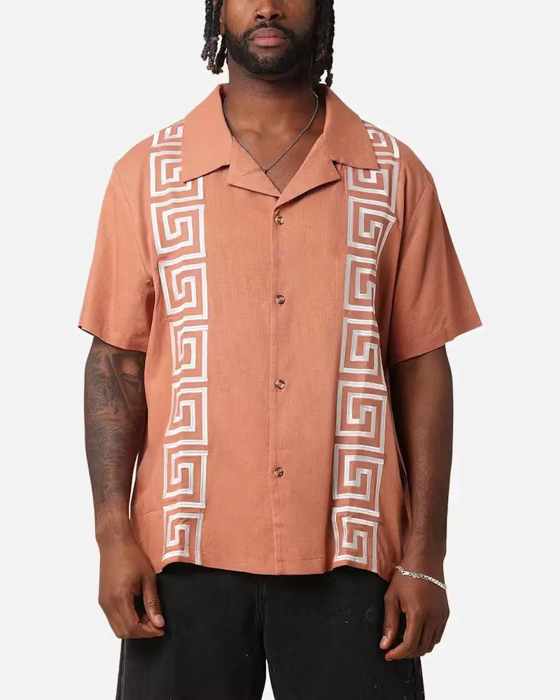 Xxiii Hellas Linen Button Up Shirt Off Tan/White 1