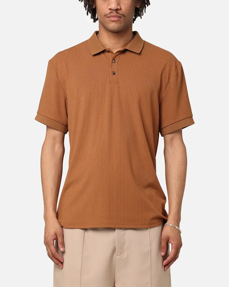 Xxiii Luis Rib Polo Shirt Brown 1