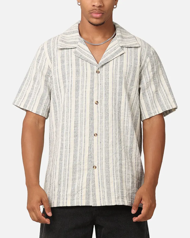 Xxiii Merida Stripe Button Up Shirt Cream/Blue 1
