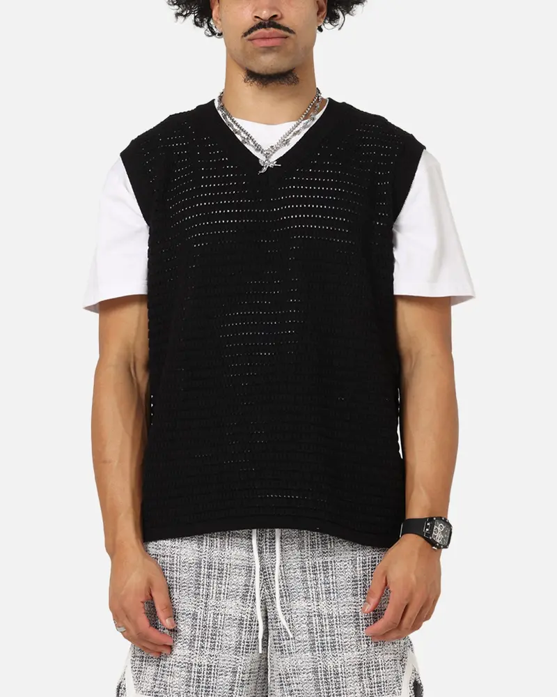 Xxiii Open Knit Vest Black 1