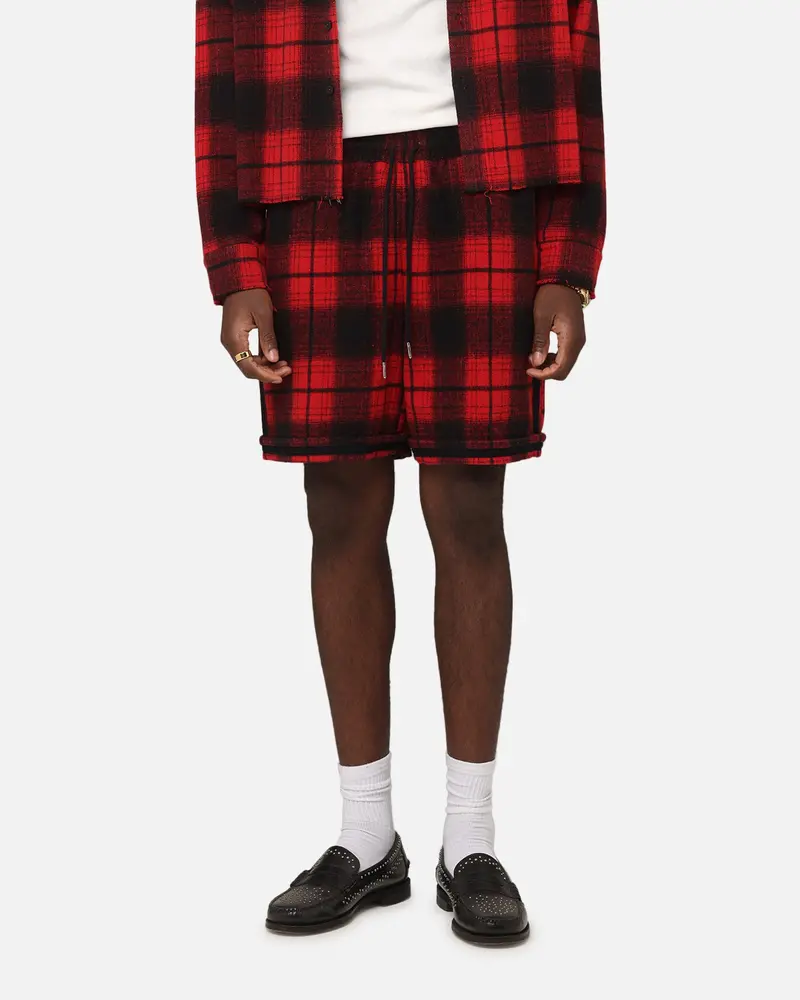 Xxiii Plaid Ball Shorts Red 1