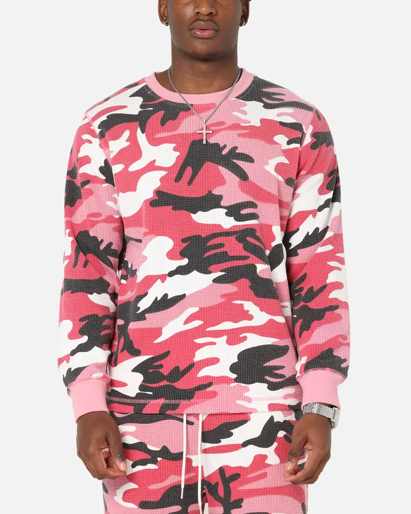 Xxiii Printed Thermal Long Sleeve T-Shirt Pink Camo 1