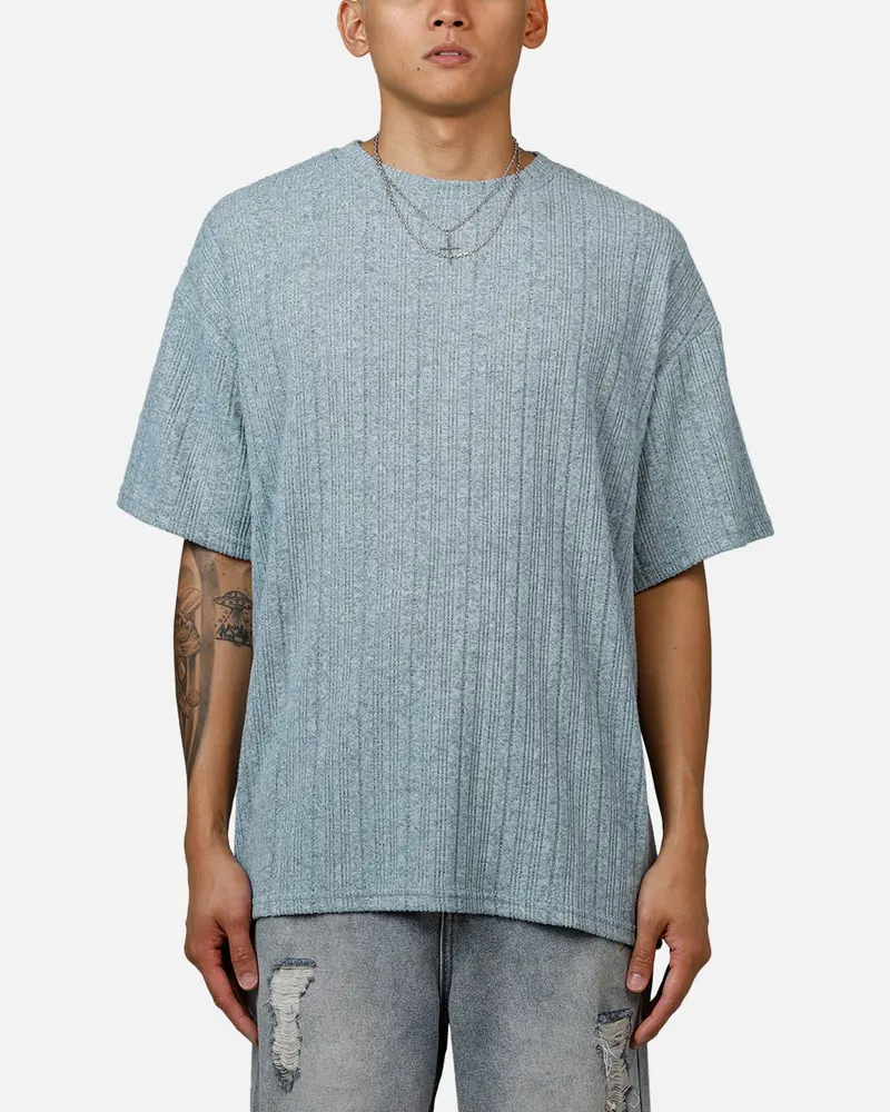 Xxiii Rib Knit T-Shirt Blue Marle 1