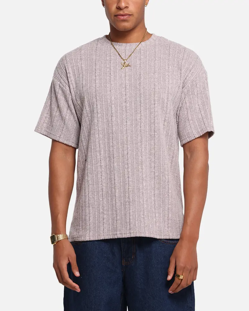 Xxiii Rib Knit T-Shirt Pink Marle 1