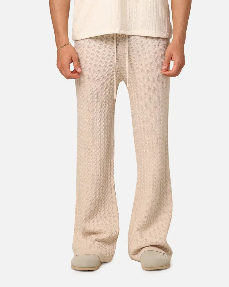 Xxiii Slouch Wide Leg Knit Pants Cream 1