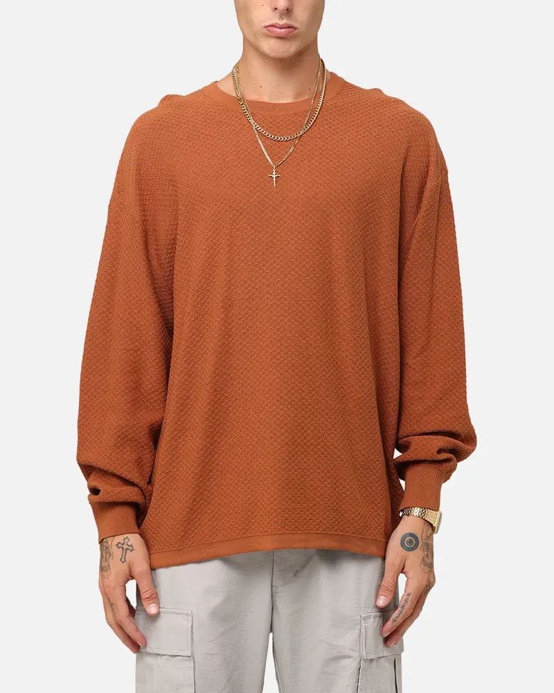 Xxiii Textured Long Sleeve T-Shirt Rust 1