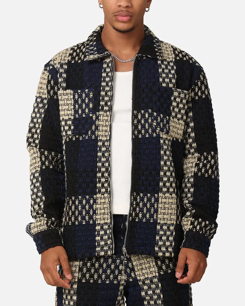 Xxiii Textured Weave Jacket Blue/Black/Yellow 1