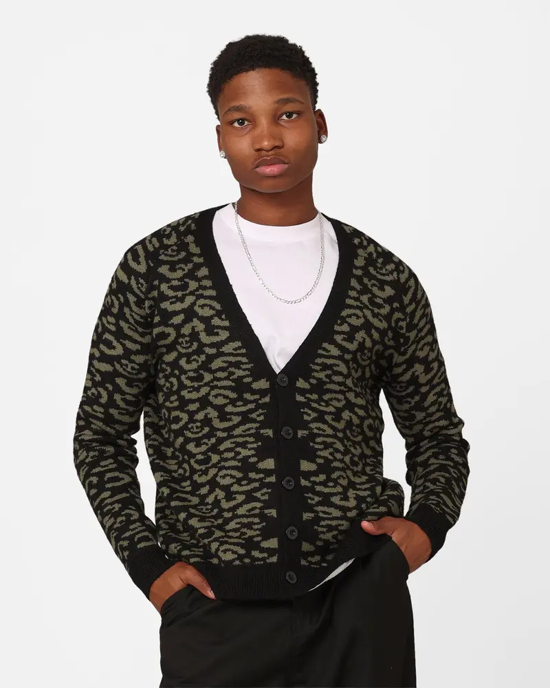 Xxiii Thiago Leopard Cardigan Khaki/Black 1