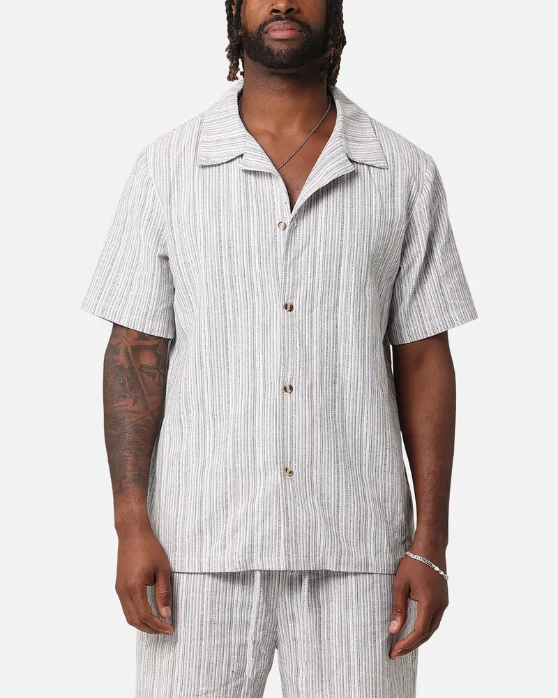 Xxiii Tulum Stripe Button Up Shirt Cream/Blue 1