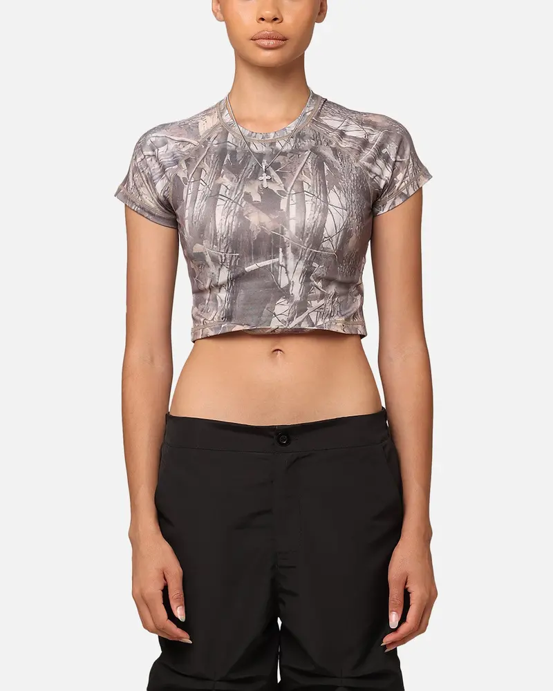 Xxiii Women's Boiler Room Crop T-Shirt Hunter Camo 1
