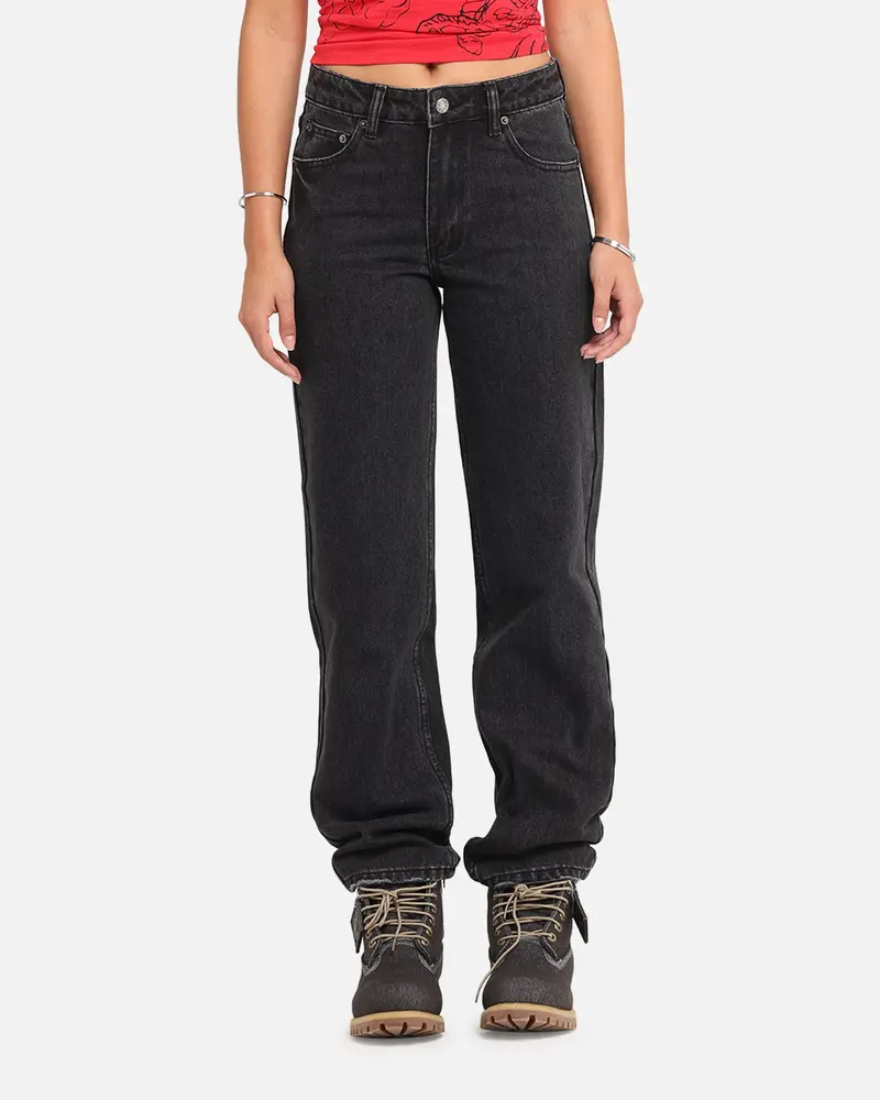 Xxiii Women's High Rise Relaxed Jeans Washed Black 1