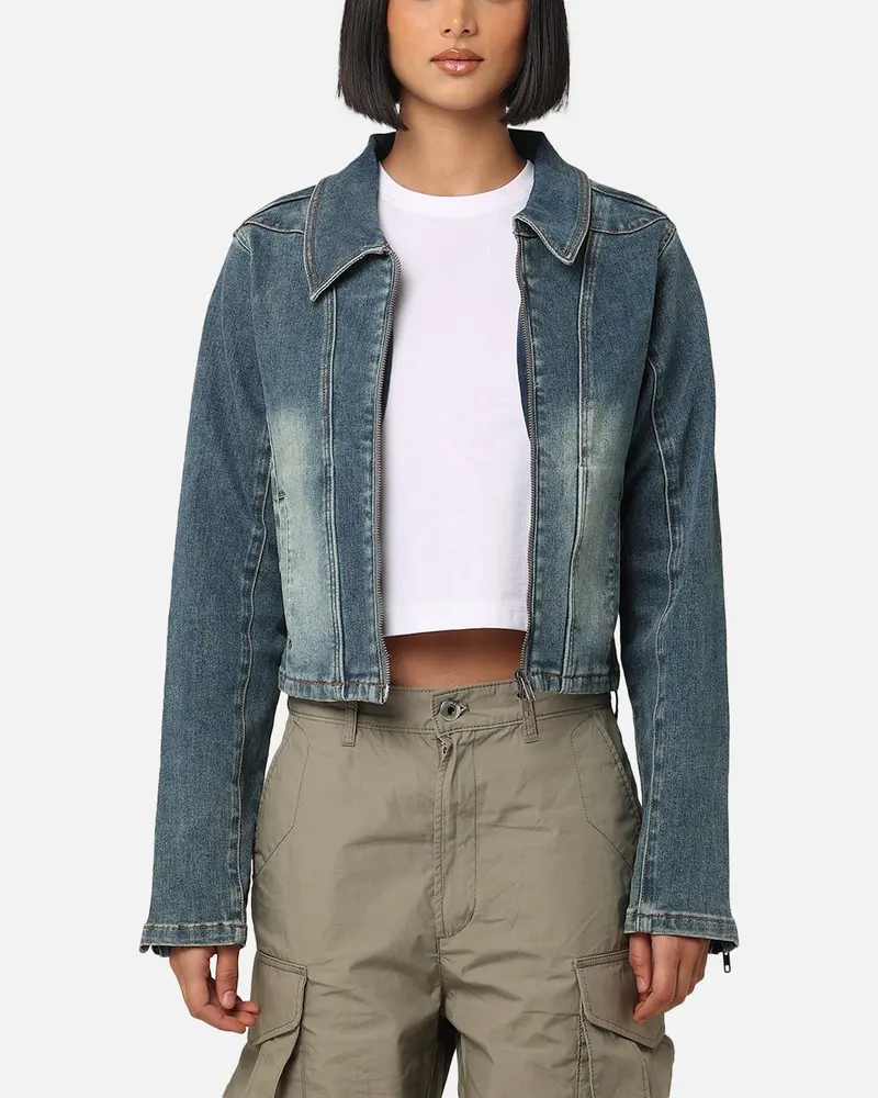 Xxiii Women's Josie Fitted Denim Jacket Dark Denim 1