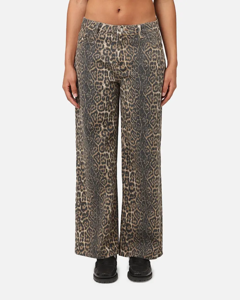 Xxiii Women's Leopard Wide Leg Jeans Leopard 1