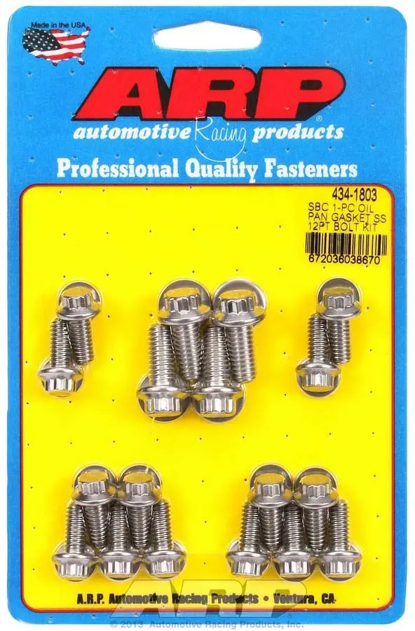 Arp 434-1803 Sbc S/S Oil Pan Bolt Kit 12Pt. 1