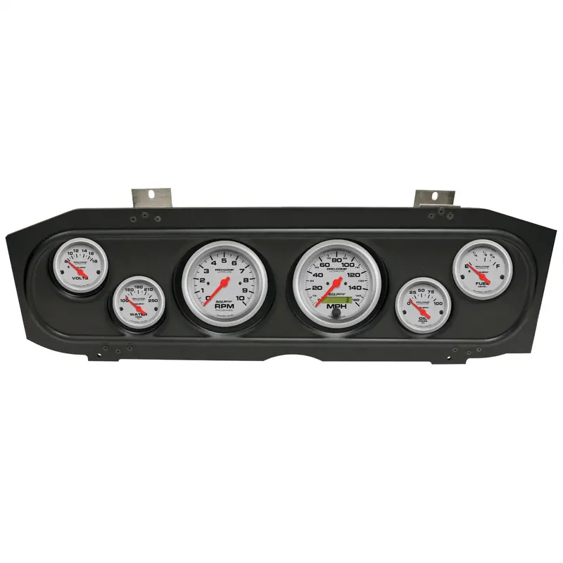 Autometer 2913-13 Direct Fit Dash Kit; (3 3/8In. X2; 2 1/16In. X4); Merc Cougar 69-70; Ultra-Lite 1