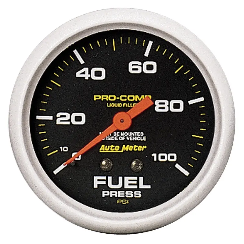 Autometer 5412 Liquid-Filled Mechanical Fuel Pressure Gauge – 2-5/8", 0–100 Psi 1
