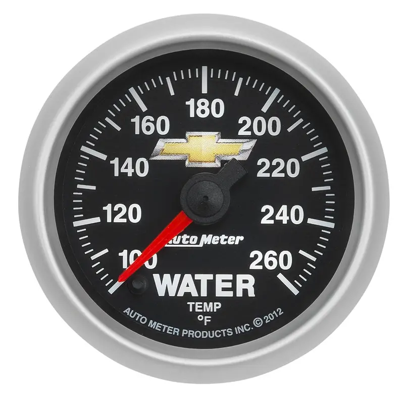 Autometer 880446 Gauge; Water Temp; 2 1/16In.; 100-260Deg.F; Digital Stepper Motor; Chevy Gold Bo 1
