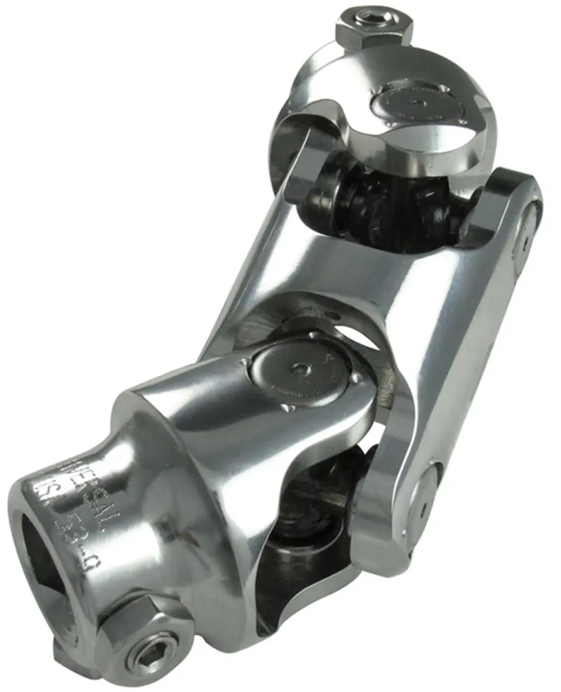 Borgeson Double U-Joint Steering Coupler – Polished Stainless Steel, 13/16"-36 X 3/4" Smooth Bore 1