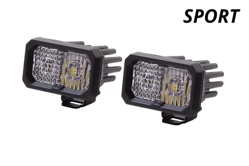 Diode Dynamics Dd6389P Stage Series 2-Inch Led Pod Light – Sport White Combo Beam, Pair With Rbl Mounts 1