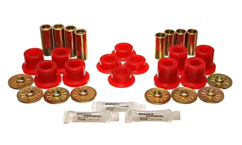 Energy Suspension 5.3125R Red Polyurethane Front Control Arm Bushing Set (Metal Parts Reused) 1