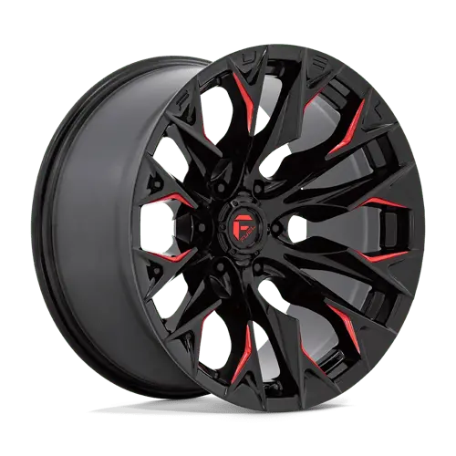 Fuel D823 Off-Road Wheel – 20X9 Inch, 5X5.5 Bolt Pattern, Gloss Black With Red Machined Lip 1