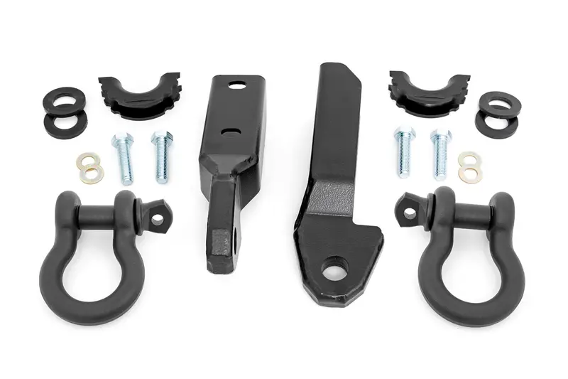 Rough Country Tow Hook To Shackle Conversion Kit With D-Rings And Isolators For Gm Trucks 1
