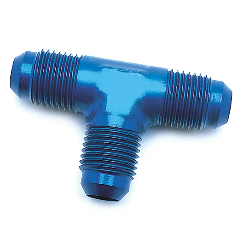 Speedfx -10An 180-Degree Flare Tee Fitting – Anodized Black Aluminum 1