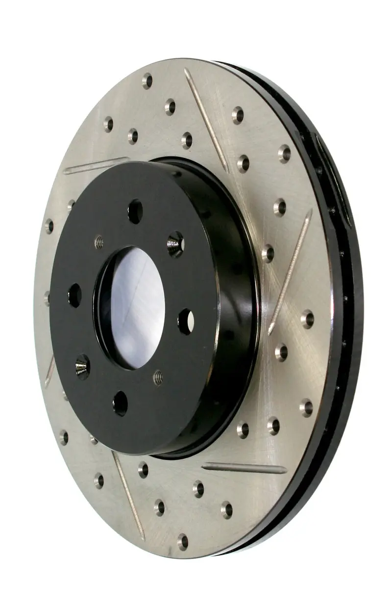 Stoptech 127.67021R Front Right Drilled And Slotted Brake Rotor 1