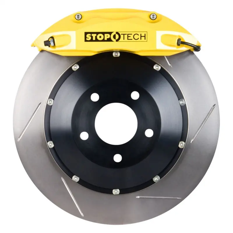 Stoptech St-83.165.004G.81 Rear Big Brake Kit With Yellow Calipers And Drilled Two-Piece Rotors 1