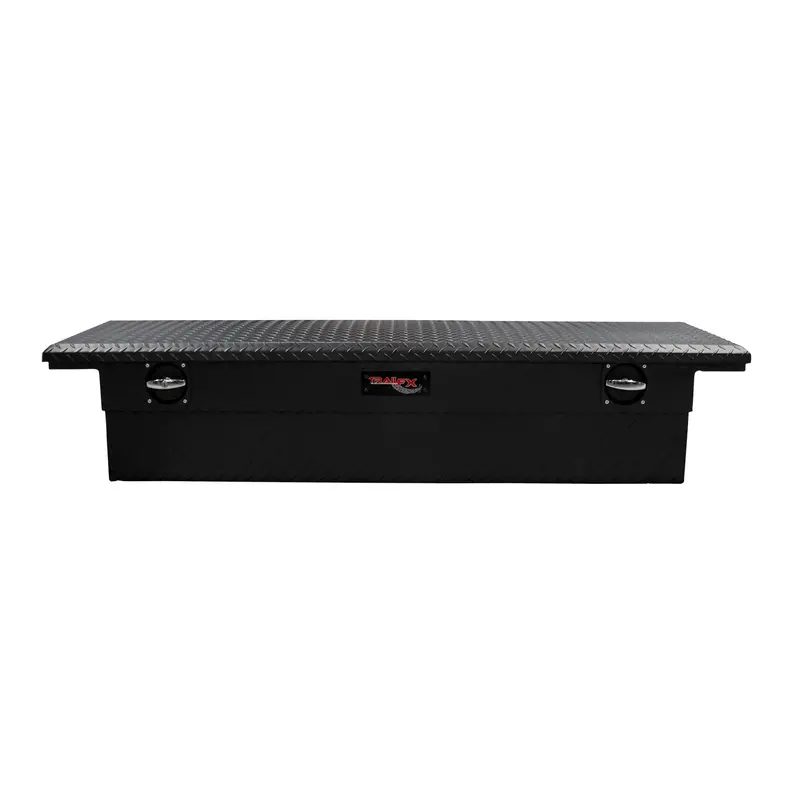 Trailfx 120693Cr Low-Profile Single-Lid Diamond-Tread Cargo Mat – Black Aluminum, 69" X 19.25" X 13.5", Rail-Integrated Lid 1
